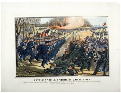 Bataille de Mill Spring, Ky. 19 janvier 1862 - N. and Ives, J.M. Currier